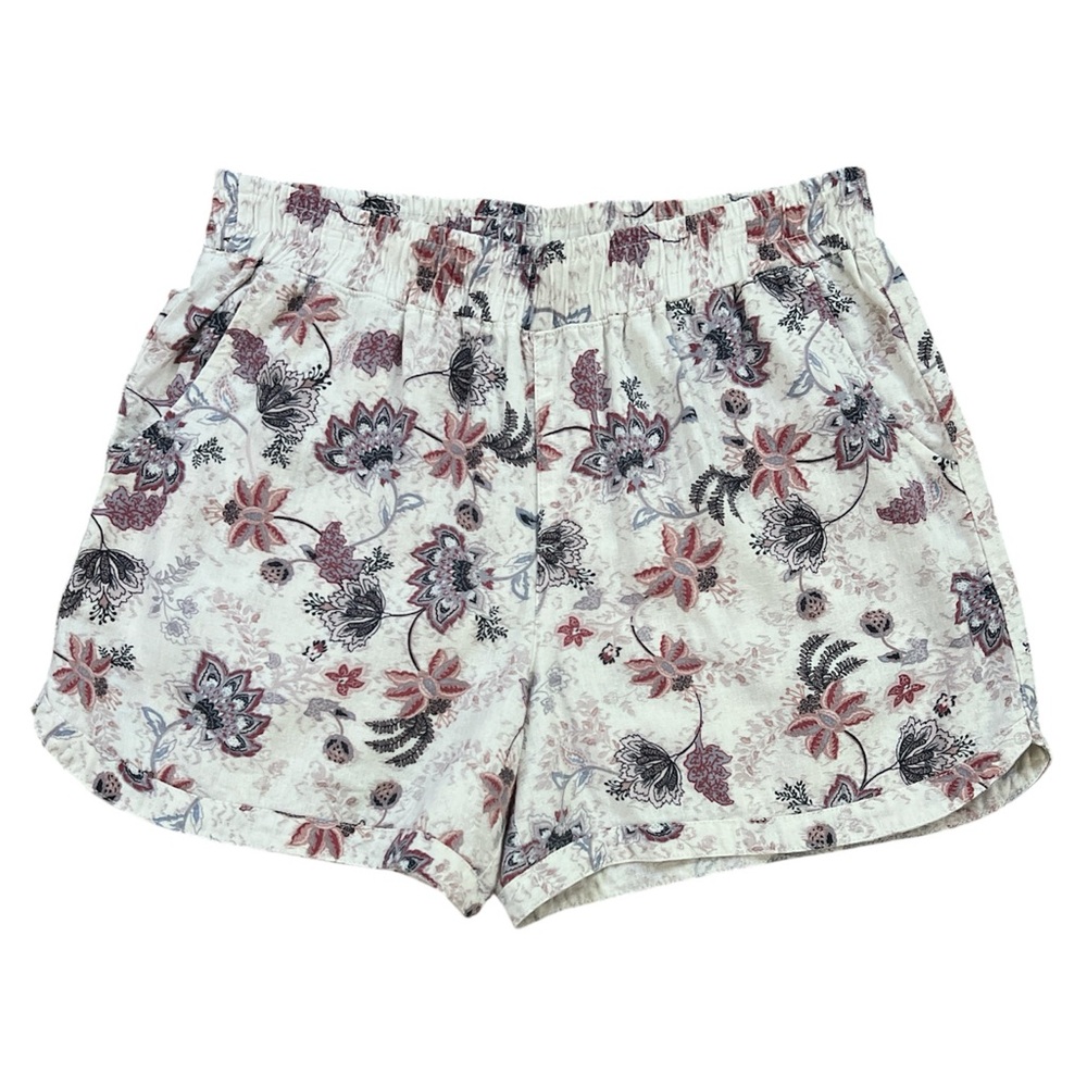 Maurices Linen Blend High‎ Rise Floral Shorts Size Small